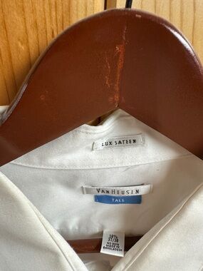 Van Heusen Cream Lux Sateen Tall Button-Up Shirt